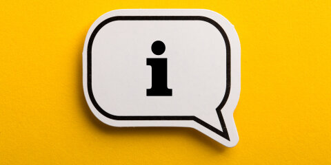 Information Sign Speech Bubble Isolated On Yellow Background